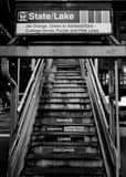 Steps Of State And Lake L Station Black and White Vertical Steps Of State And Lake L Station black and white