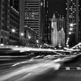 Traffic on Michigan Avenue at Monroe black and white Pictures Square Traffic on Michigan Avenue at Monroe black and white Pictures