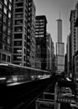 Trump Tower L Train Adams Wabash Station Black and White Vertical Trump Tower L Train Adams Wabash Station black and white
