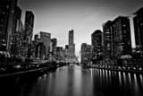 Trump Tower Chicago River Black and White Horizontal Trump Tower Chicago River black and white