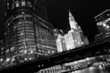 Trump Tower Wrigley Building Black and White Horizontal Trump Tower Wrigley Building black and white