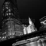 Trump Tower Wrigley Building Black and White Square Trump Tower Wrigley Building black and white