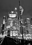 Wacker Drive And Michigan Avenue Black and White Vertical Wacker Drive And Michigan Avenue black and white