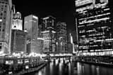 Wacker Drive Chicago Riverwalk Black and White Horizontal Wacker Drive Chicago Riverwalk black and white