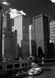 Wendella Boat Architectural Tours Chicago River Black and White Vertical Wendella Boat Architectural Tours Chicago River black and white