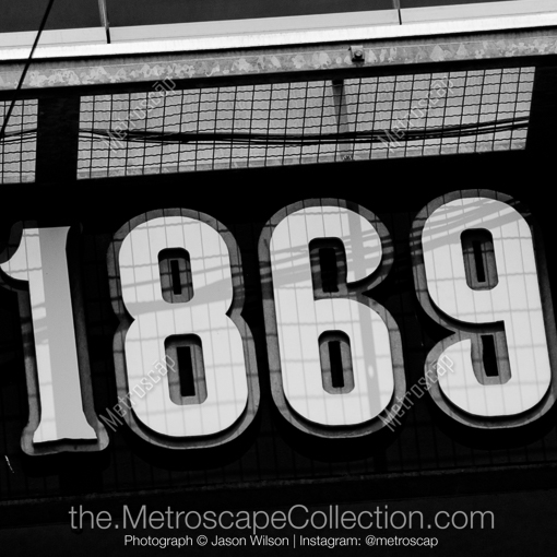 Matte Black MDF Framed Black and White Cincinnati Photograph: The 1869 Cincinnati Redlegs in a Square Matte Black MDF Frame