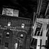 Baltimore Ohio Railroad Warehouse Black and White Square Baltimore Ohio Railroad Warehouse black and white