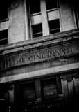 Cincinnati Engraved In Building Black and White Vertical Cincinnati Engraved In Building black and white