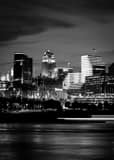 Cincinnati Skyline From Newport Kentucky Black and White Vertical Cincinnati Skyline From Newport Kentucky black and white