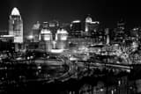 Cincinnati Skyline Mt Adams Black and White Horizontal Cincinnati Skyline Mt Adams black and white