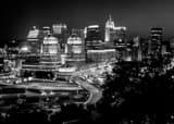 Cincinnati Skyline Mt Adams Black and White Horizontal Cincinnati Skyline Mt Adams black and white