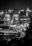 Cincinnati Skyline Mt Adams Black and White Vertical Cincinnati Skyline Mt Adams black and white