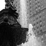 Close Up Fountain Square Tyler Davidson Black and White Square Close Up Fountain Square Tyler Davidson black and white