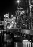 Main Suspension Span Roebling Bridge Black and White Vertical Main Suspension Span Roebling Bridge black and white