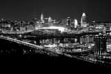 New Cincinnati Skyline Devou Park Black and White Horizontal New Cincinnati Skyline Devou Park black and white