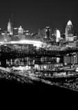 New Cincinnati Skyline Devou Park Black and White Vertical New Cincinnati Skyline Devou Park black and white