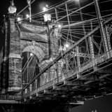 Roebling Bridge Black and White Square Roebling Bridge black and white