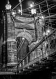 Roebling Bridge Black and White Vertical Roebling Bridge black and white