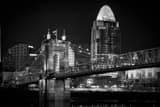 Roebling Bridge Queen City Tower Black and White Horizontal Roebling Bridge Queen City Tower black and white