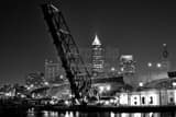 Cleveland Ohio Skyline Whiskey Island Black and White Horizontal Cleveland Ohio Skyline Whiskey Island black and white