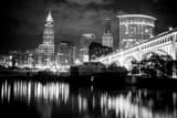 Cleveland Skyline Black and White Horizontal Cleveland Skyline black and white