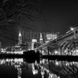 Cleveland Skyline Black and White Square Cleveland Skyline black and white