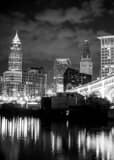 Cleveland Skyline Black and White Vertical Cleveland Skyline black and white