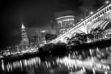 Cleveland Skyline Tilted Black and White Horizontal Cleveland Skyline Tilted black and white