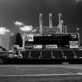 Jacobs Field First Base Dugout Black and White Square Jacobs Field First Base Dugout black and white