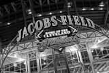 Jacobs Field Sign Black and White Horizontal Jacobs Field Sign black and white