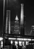 Key Bank Building From Flats Black and White Vertical Key Bank Building From Flats black and white