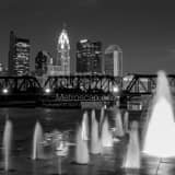 Columbus Ohio Skyline Northbank Park Black and White Square Columbus Ohio Skyline Northbank Park black and white
