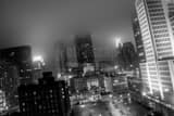 Columbus Skyline In Fog Black and White Horizontal Columbus Skyline In Fog black and white
