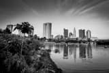 Columbus Skyline Day Time View Black and White Horizontal Columbus Skyline Day Time View black and white