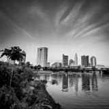 Columbus Skyline Day Time View Black and White Square Columbus Skyline Day Time View black and white