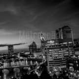 Columbus Skyline From Waterford Tower Black and White Square Columbus Skyline From Waterford Tower black and white