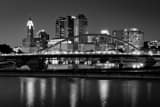 Columbus Skyline New Main Street Bridge Black and White Horizontal Columbus Skyline New Main Street Bridge black and white