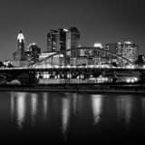 Columbus Skyline New Main Street Bridge Black and White Square Columbus Skyline New Main Street Bridge black and white