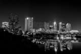 Columbus Skyline Reflecting In Scioto River Black and White Horizontal Columbus Skyline Reflecting In Scioto River black and white
