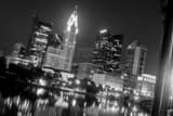 Columbus Skyline Skewed Angle Black and White Horizontal Columbus Skyline Skewed Angle black and white