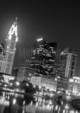 Columbus Skyline Skewed Angle Black and White Vertical Columbus Skyline Skewed Angle black and white