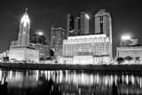 Downtown Columbus City Skyline Black and White Horizontal Downtown Columbus City Skyline black and white