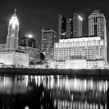 Downtown Columbus City Skyline Black and White Square Downtown Columbus City Skyline black and white