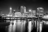 Downtown Columbus Ohio City Skyline Black and White Horizontal Downtown Columbus Ohio City Skyline black and white