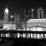 Downtown Columbus Ohio Skyline From Cosi Black and White Square Downtown Columbus Ohio Skyline From Cosi black and white