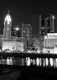 Downtown Columbus Ohio Skyline From Cosi Black and White Vertical Downtown Columbus Ohio Skyline From Cosi black and white