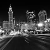 Downtown Columbus Skyline National Road Black and White Square Downtown Columbus Skyline National Road black and white