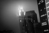Fog Engulfs Top Leveque Tower Black and White Horizontal Fog Engulfs Top Leveque Tower black and white