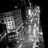 Front Street Cityscape Black and White Square Front Street Cityscape black and white