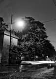German Village August Rain Storm Black and White Vertical German Village August Rain Storm black and white